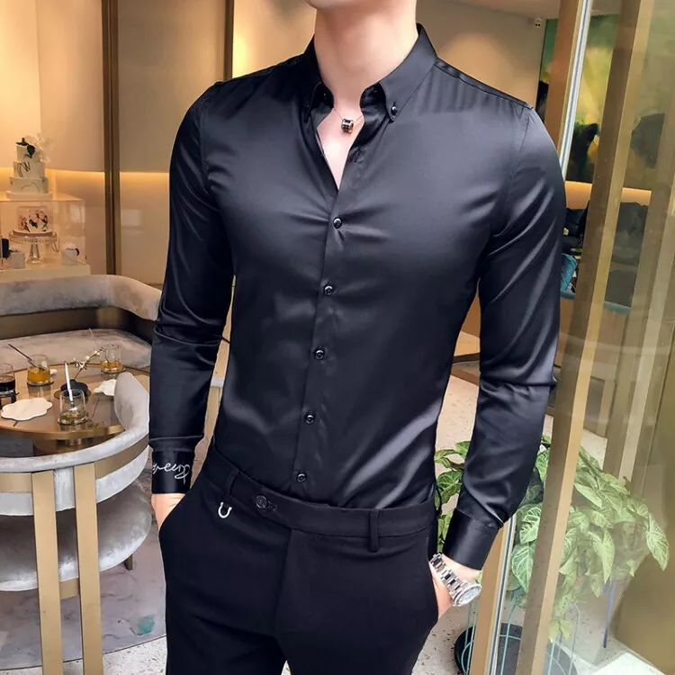 Louis Vuitton Authentic Mens Black Shirt Long Sleeve Formal 