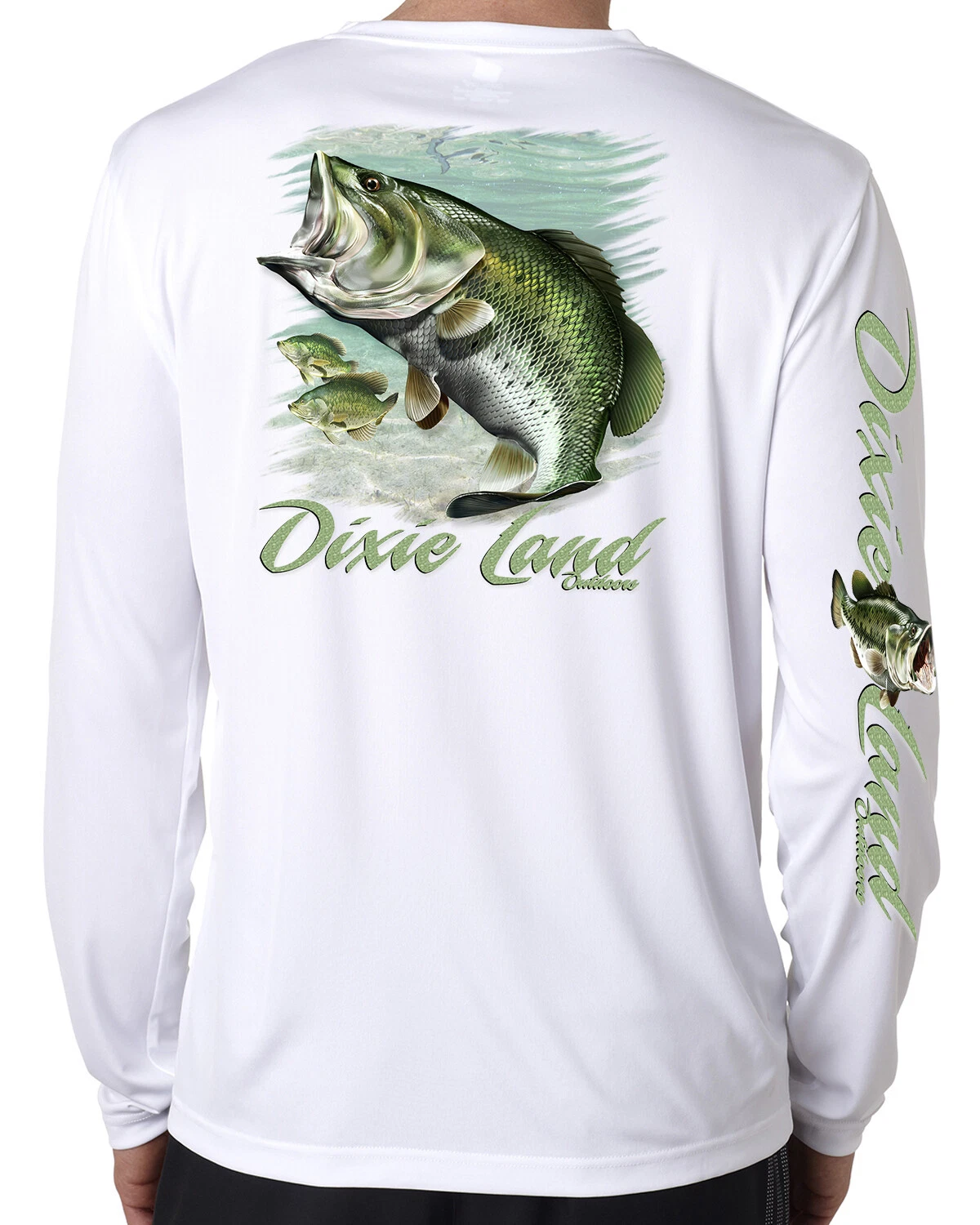 Dixie Land Outdoors long sleeve microfiber bass fishing t shirt 50+ uv reel rod