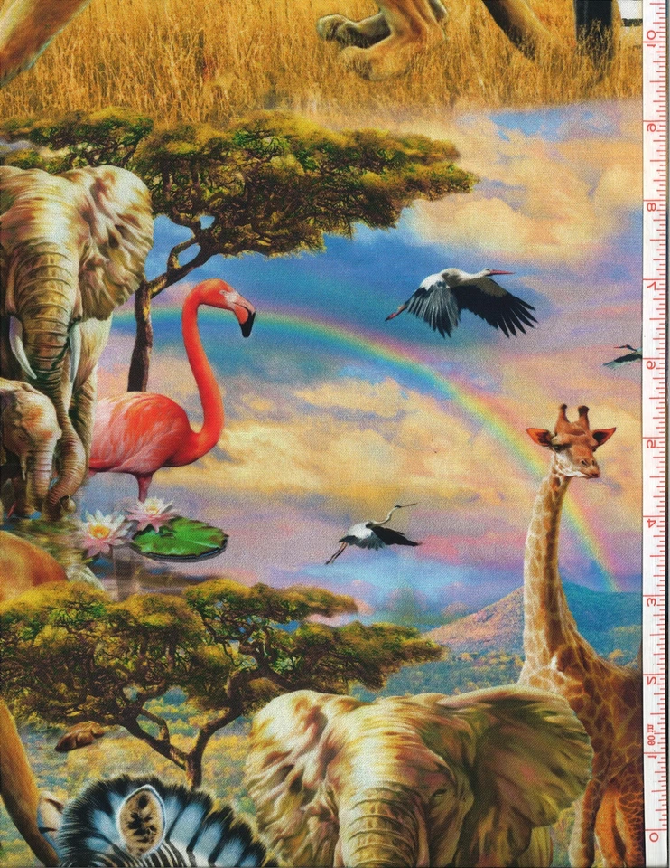 Artworks XVIII Savanna 非洲动物面板 36x44 棉被织物 QT 织物 — 第 3/4 张图片