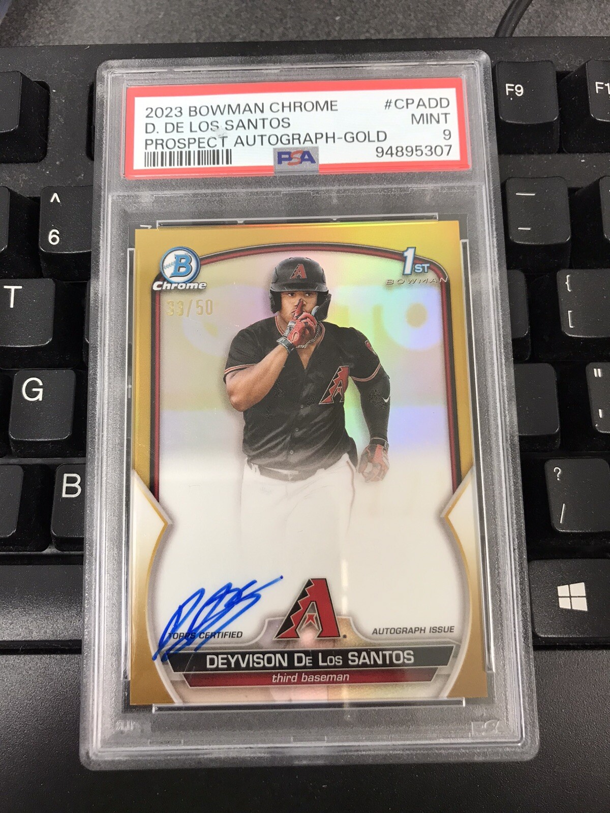2023 Bowman Chrome Auto 1st Deyvison De Los Santos Gold /50