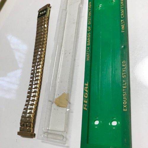 Vintage 18 mm NIB Stainless Steel Gold Tone Watch Band Regal Expansion - Picture 4 of 8