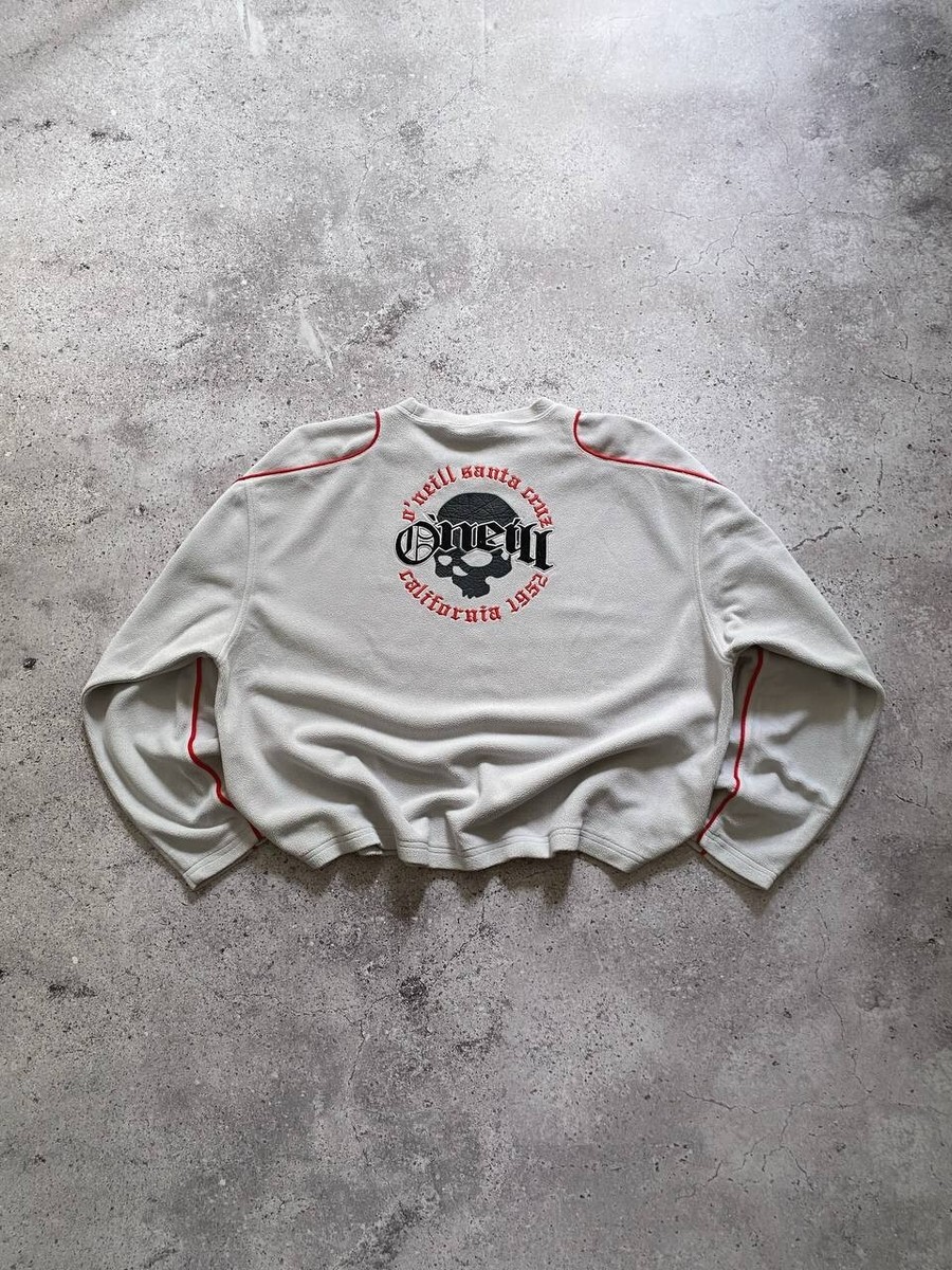 VINTAGE 90s ONEILL SANTA CRUZ SKULL BOXY FLEECE SWEATSHIRT