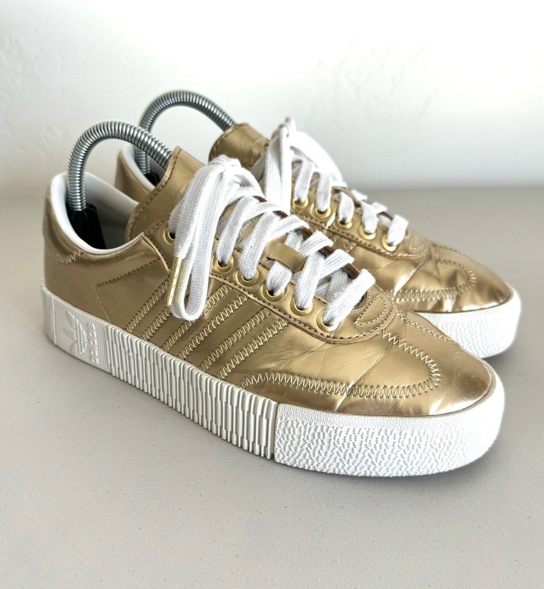 adidas gazelle silver green womens adidas Samba Long Tongue Shoes - Women's - Silver / Preloved Ruby / Gum