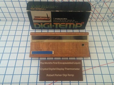 Vintage Robert Parker Model 501 DIGI-TEMP Digital Display Thermometer Pen Holder