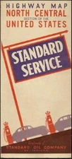 1940 STANDARD OIL Road Map NORTH CENTRAL UNITED STATES Illinois Michigan Dakotas