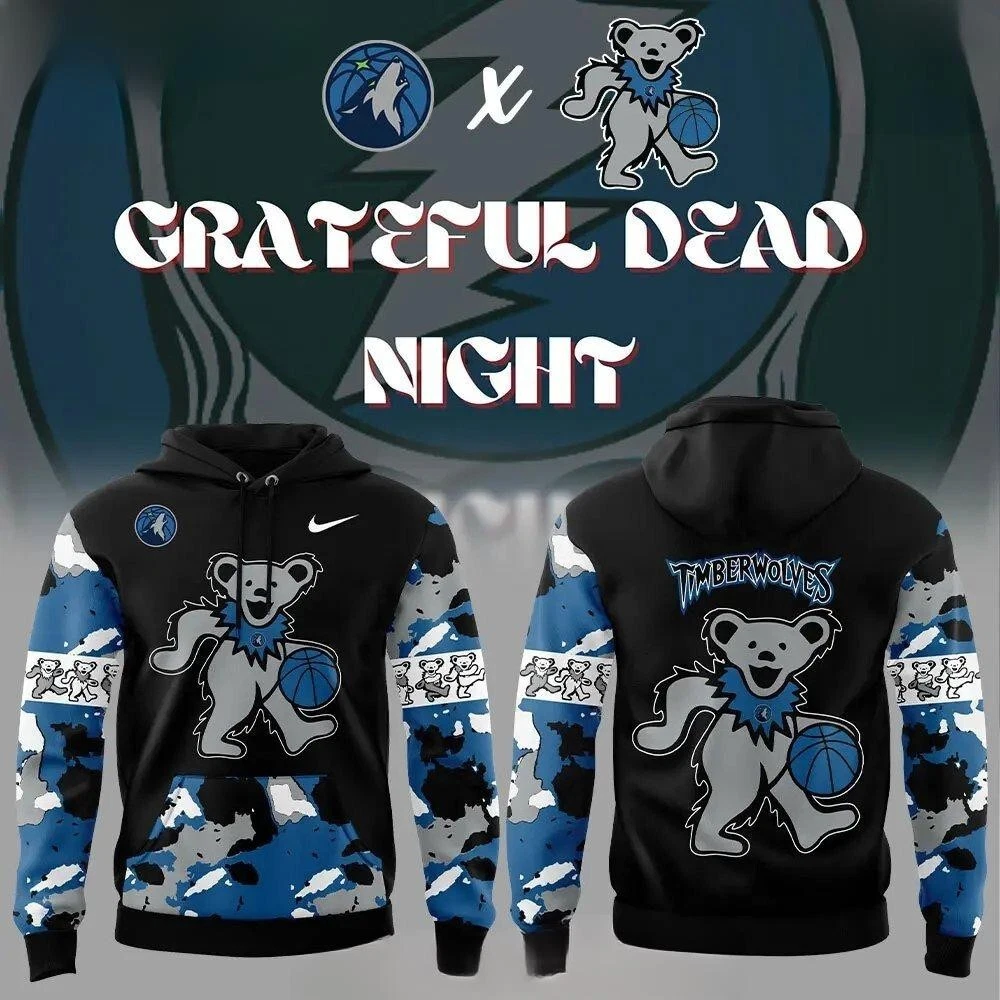 Min,nes,ota Tim,berw,olves Grateful Dead Night Special Edition Black Hoodie
