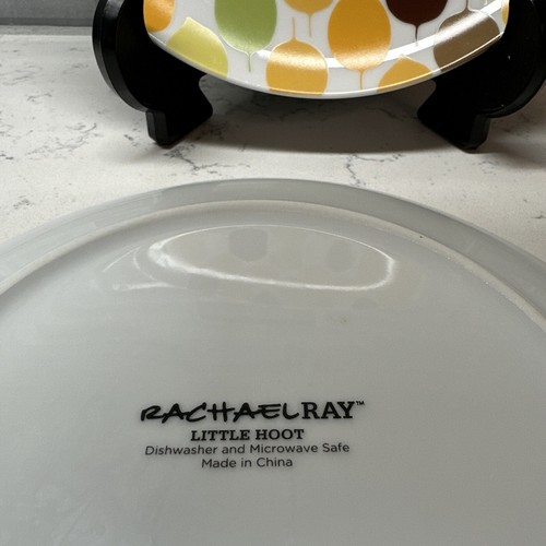 2 - Rachael Ray 8" Little Hoot Breakfast Snack Salad Dessert Plates SUPER CUTE! - Picture 6 of 6