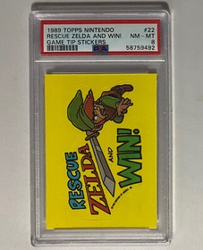 Graded Nintendo LINK Rescue Zelda and Win! 1989 NM-MINT Topps ~ NES Collectible