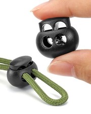 12Pcs Double Hole Cord Lock End Toggle Spring Stopper Fastener Slider Toggle End