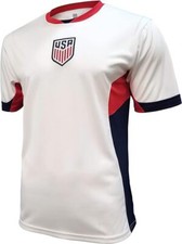 U.S. Soccer Federation USMNT Game Soccer Poly Shirt  White - ADD Your & Number
