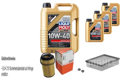 MAHLE Inspektionspaket 8 L Liqui Moly 10W-40 für Opel Vectra B Caravan 2.2 DTi
