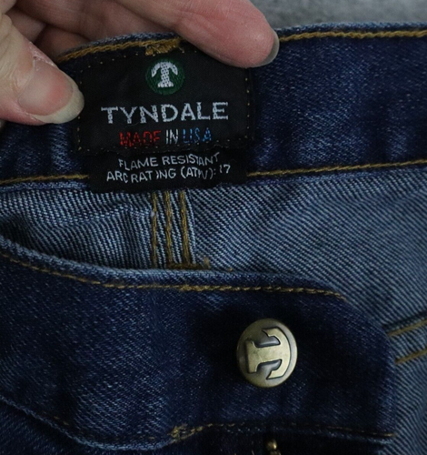 Tyndale FR Jeans Mens 40x29 Flame Resistant Work Utility Denim Blue - Picture 3 of 8