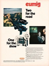 1973 Eumig Movie Camera & Projector Mini 3 Mini 5 Mark-502D Great Neck NY Vtg Ad