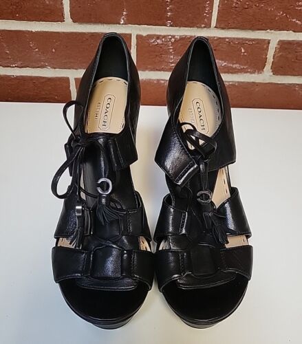 Coach Teagan Soft Leather Platform Women Shoes Bl… - image 1