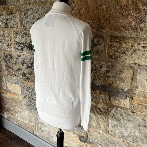 Zoe Karssen Keep It Disco Sweater XS 8 10 Embroidered Slogan Cotton Green White - Picture 14 of 16