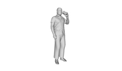 Printle O Homme 2332T--Man Drinking Coffee Cup Figure for Dioramas Train Sets