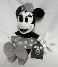 Disney Tokyo Disneyland Classic Monochrome Minnie Mouse Mini Bean Bag-Beanie