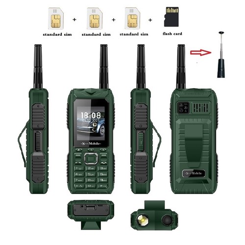 S555 Three Cards Standby Mobile Phone Standby Long Can Pull Up Antenna with Clip - Picture 14 of 15
