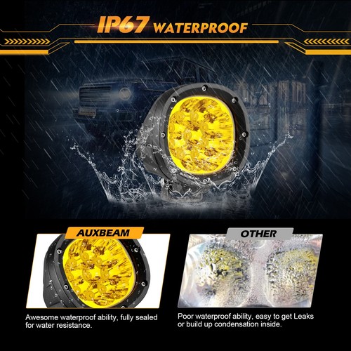 AUXBEAM 2 piezas 4" ámbar LED luz de trabajo IP67 vainas de zanja todoterreno para Kawasaki 20-24 - Imagen 7 de 12
