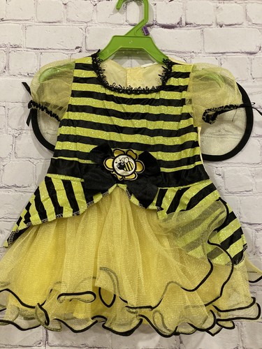 Baby Girls 6-12M Bumble Bee Costume Halloween Tutu Dress w Wings - Bild 1 von 7