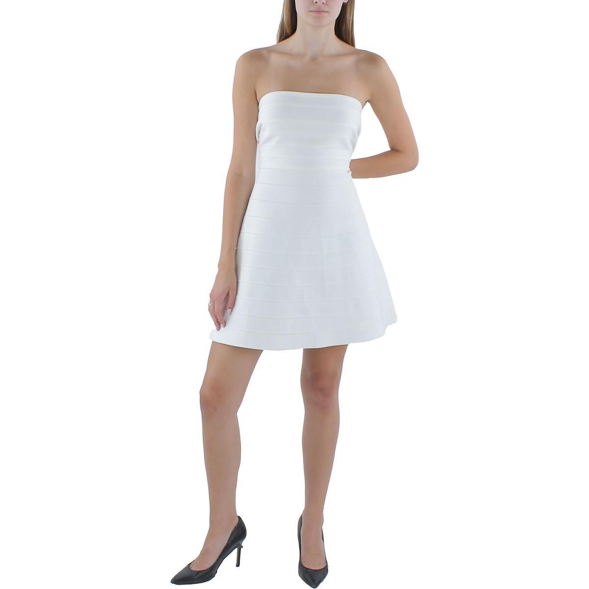 Женское короткое мини-платье без бретелек с текстурой слоновой кости Bebe Womens XL BHFO 0746