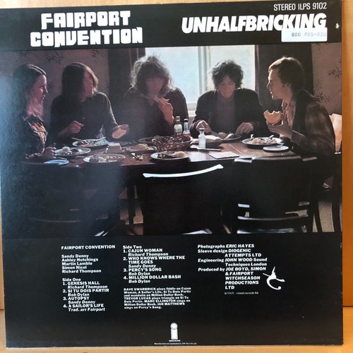 FAIRPORT CONVENTION : Unhalfbricking - REO Island ILPS 9102 - UK 1982 - Bild 2 von 3