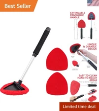 Ultimate Multi-Surface Window Cleaner Tool: Extendable Handle & Triangular Head