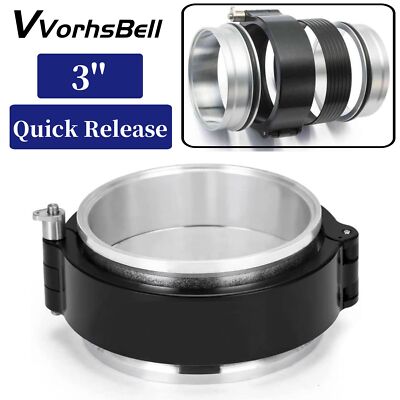 3'' Aluminum Quick Release HD Clamp V-Band w/ Flanges for Air Intake Turbo Pipe