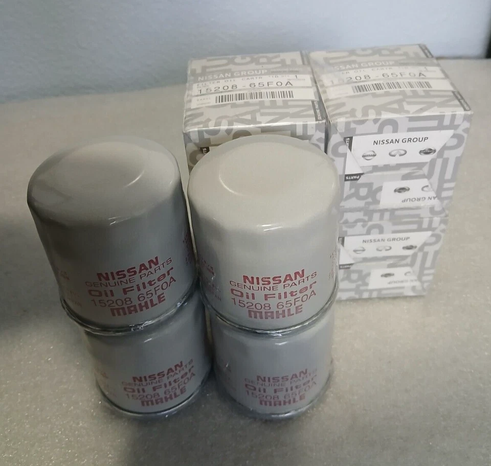 Filtro de aceite de motor genuino OEM NiSSAN 4 Pack 15208-65F0A para Nissan Infiniti Foto 2 de 4