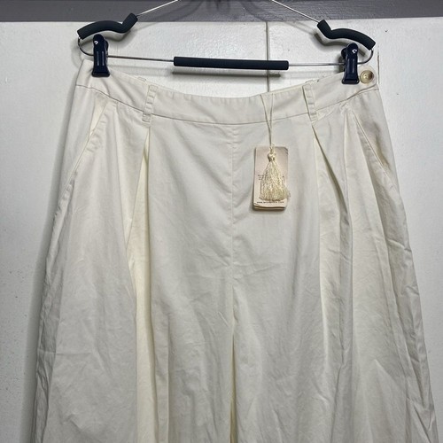 DOEN women Hilaire Trouser Pant in Salt Wide Leg High Waist Pleated SZ 12 NWT - Picture 5 of 9