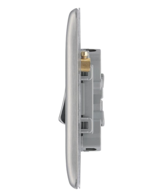 BG Electrical Evolve - Interruptor De Luz Doble (20 A, Acero Cepillado