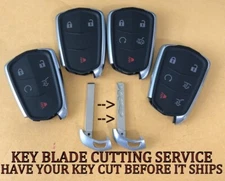 GM CADILLAC SMART PROXIMITY KEYLESS REMOTE FOB INSERT BLADE CUTTING SERVICE 