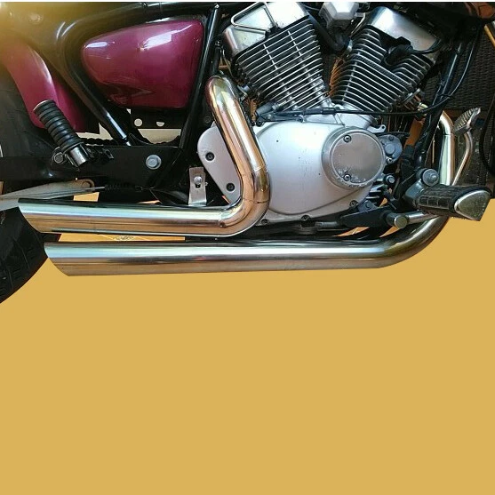 Silenciador sistema escape tubo con silenciador para Yamaha Virago 125 250 XV125 XV250 Foto 2 de 4