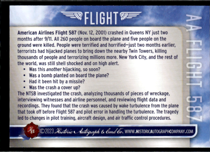 スケッチカード 2023 Historic Autograph's Flight Card #67 American Airlines Flight