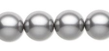 4 Grey Swarovski Crystal 5810 Round Pearl Beads 12MM