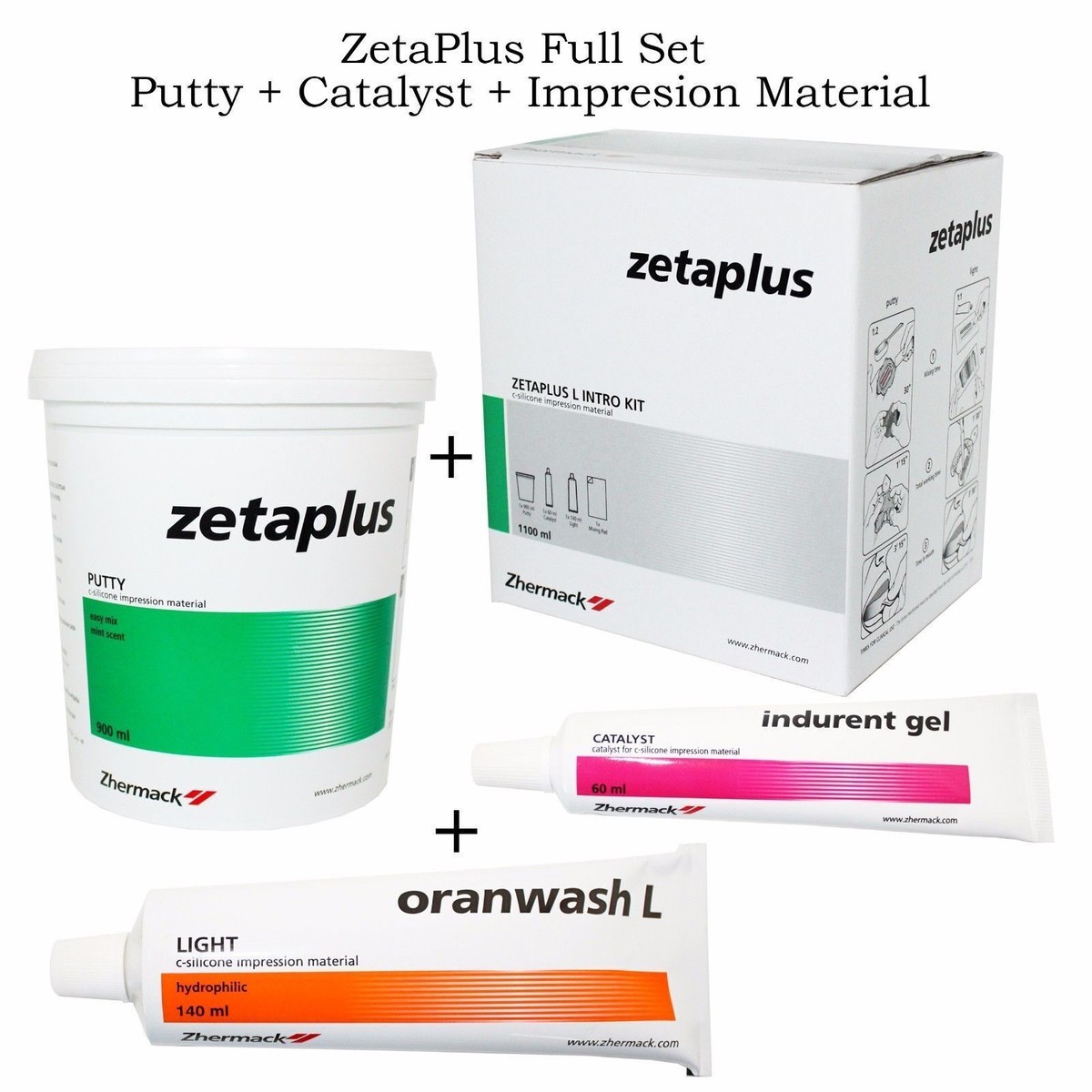 Zhermack Zetaplus Zeta Plus Intro Kit Putty 900ml + Oranwash + Indurent Gel Zhermack Zetaplus Zeta Plus Intro Kit Putty 900ml + Oranwash + Indurent Gel