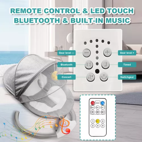 Bluetooth Electric Baby Swing Infant Cradle Bouncer Rocker Chair Music Remote UK - Picture 8 of 19