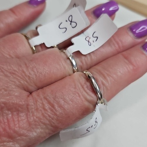 Women's Lot of 4 Natural Stone Rings Sterling Silver Plated Rings Boho Bohemian - Picture 3 of 6