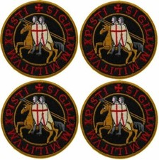 KNIGHTS TEMPLAR SEAL iron-on PATCH Embroidered CRUSADES BLACK 4" Wholesale Lot 4