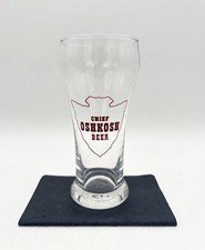 Vintage Chief Oshkosh Beer Glass Arrowhead Logo Wisconsin Brewery
