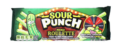 Sour Candy Pickle Roulette Tasting Game 4 Flavors Fun for Friends