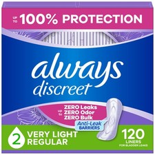 Incontinence Panty Liners for Bladder Leaks, Size 2, Very Light Absorbency, 1...