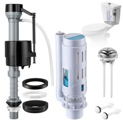 1 Pack 2 Inch Universal Toilet Tank Kit, Include Dual Flush Valve with Push B...