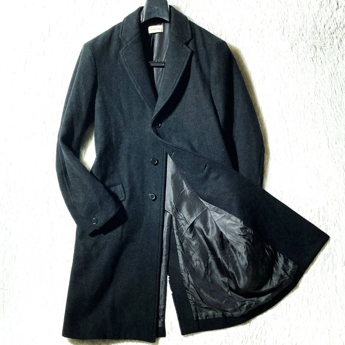 FACTOTUM x STUDIOUS Chester Coat Melton Wool Black 44 Factotum Studious Japan - product detail image 1