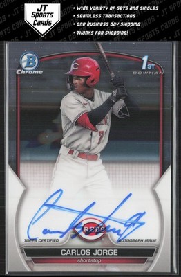 2023 Bowman Carlos Jorge CPA-CJ 1st Chrome Auto Cincinnati Reds