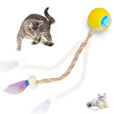Interactive cat Toy cat Toys for Indoor Cats Agile Moving Cat Ball with Elast...
