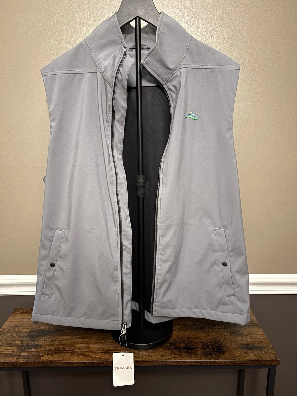 Trimark Mens Softshell Full Zip Vest Gray John Michael Pierce Foundation Size L image 3