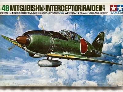 TAMIYA 1/48 J2M3 Raiden Model Kit Japanese Navy Fighter Plane Unassembled