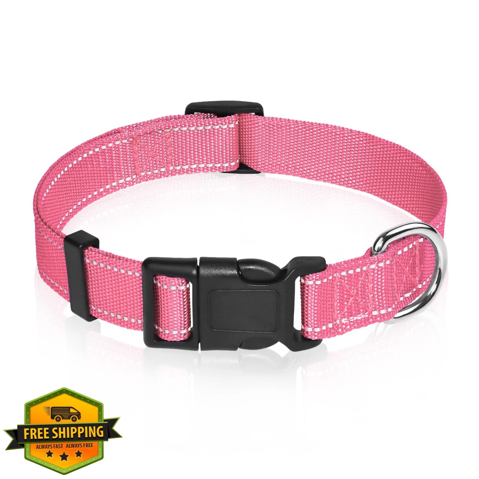 Reflective Dog Collar Nylon Adjustable XS-XL Puppy Pet