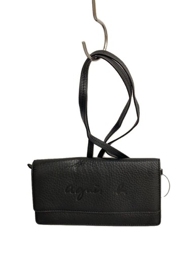 agnes b. schultertasche leder schwarz uni